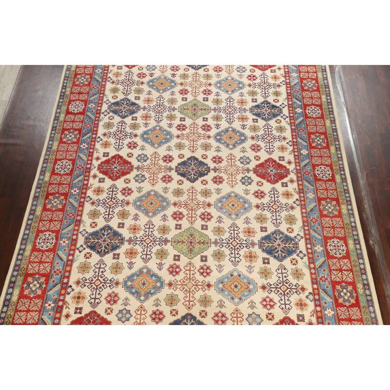 Vegetable Dye Geometric Kazak Oriental Area Rug Wool Hand-knotted - 10'1" x 15'4"