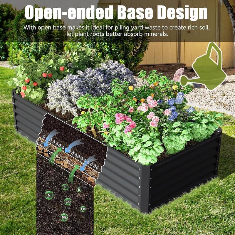 Heavy-Duty Outdoor Garden Planter Box for Vegetables with Safety Edge