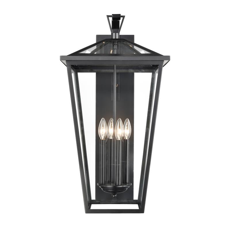 Elk Home Main Street Black With Clear Glass 4 Light Wall Sconce - 28''