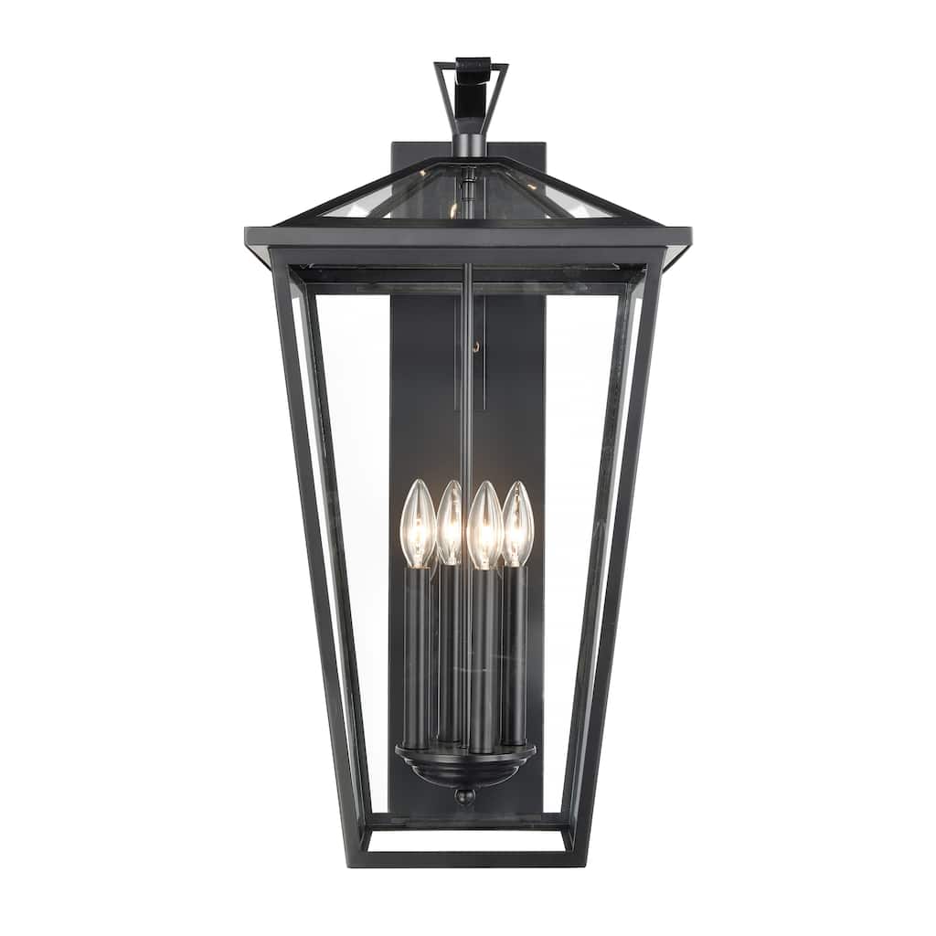 Elk Home Main Street Black With Clear Glass 4 Light Wall Sconce - 28''