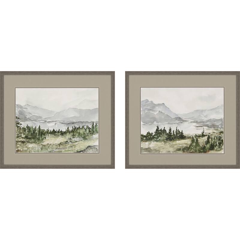 Reservoir S/2 Framed Art Giclee Under Glass - Green - 22 X 27 X 2