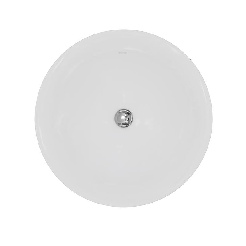 Karran Valera 18" Top Mount Vitreous China Bathroom Sink in White