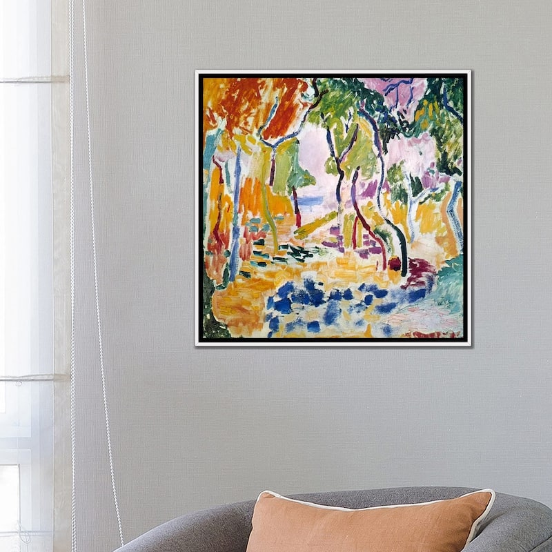 iCanvas "Landscape near Collioure (Study for Le Bonheur de Vivre), 1905" by Henri Matisse Framed Canvas Print