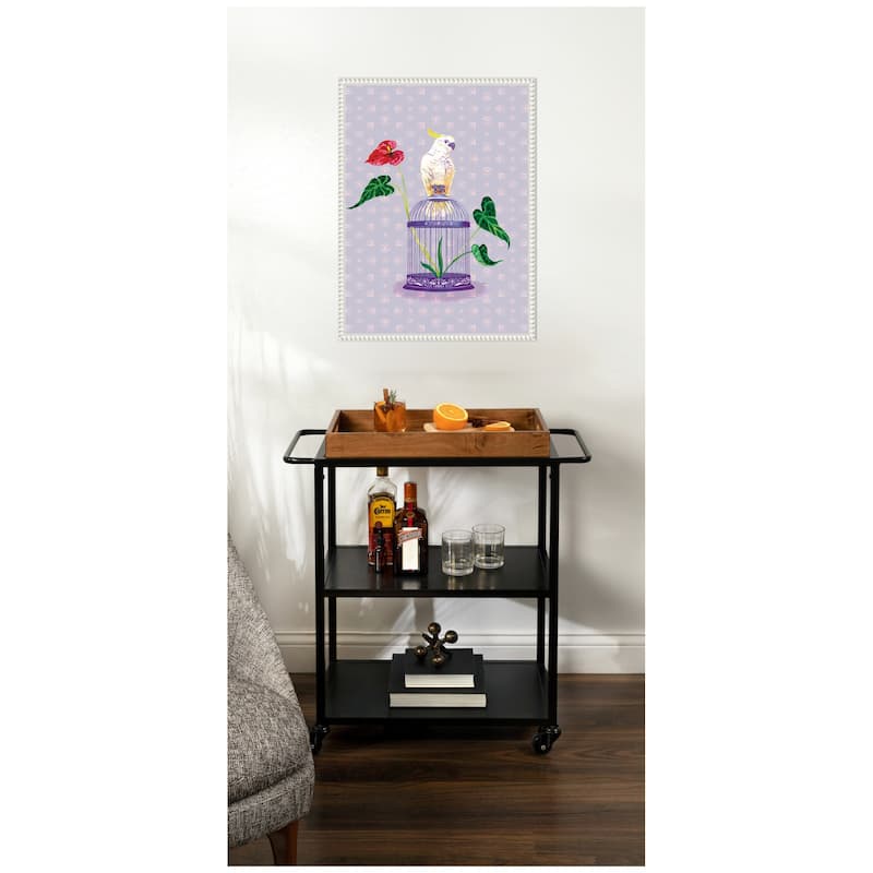 Kate and Laurel Cockatoo and Anthuriums by Lucia Gianello Framed Canvas Wall Art Print