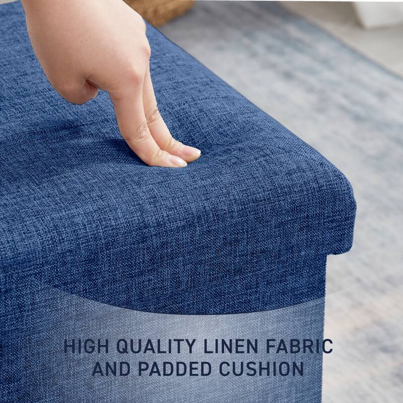 2 Pack - 15" Collapsible Square Cube Storage Ottoman, Perfect for Dorms, Livingroom and Bedroom