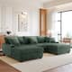 118.4"W Plush Modular Sectional Sofa with Pillows - Green - Symmetrical