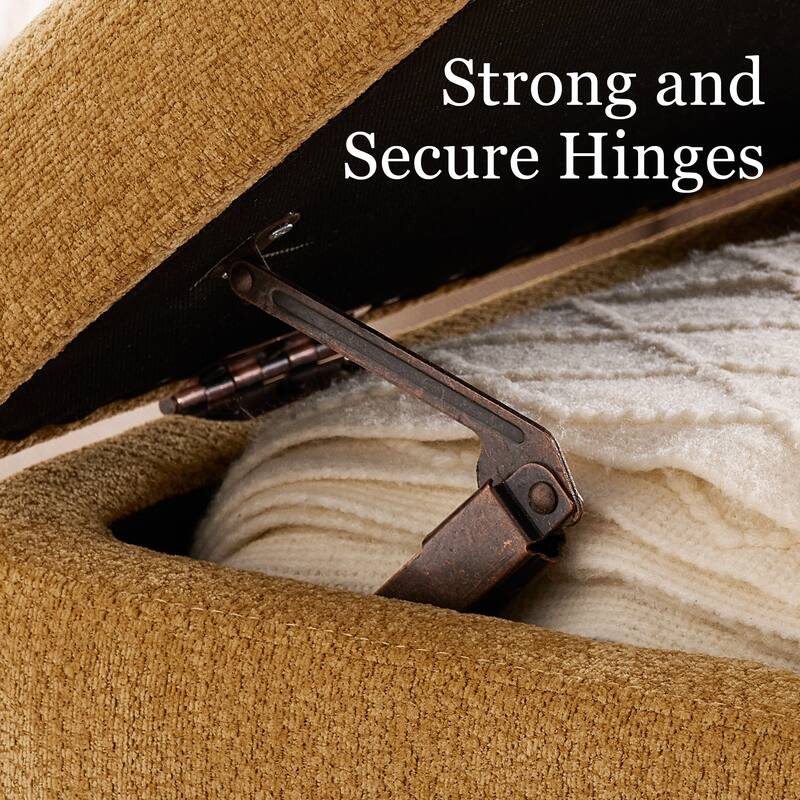 39in Soft Chenille Fabric Storage Ottoman Bench for Bedroom / Entryway Bed Foot / Living Room，Upholstered Entryway Bench