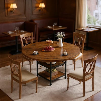 47.2 Inch Round Dining Table for 4 People