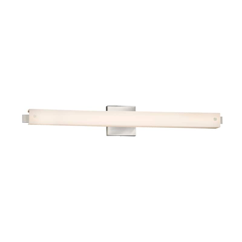 Justice Design Fusion Edge 31-inch Brushed Nickel ADA LED Wall/ Bath Bar, Opal Shade