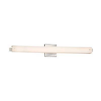 Justice Design Fusion Edge 31-inch Brushed Nickel ADA LED Wall/ Bath Bar, Opal Shade