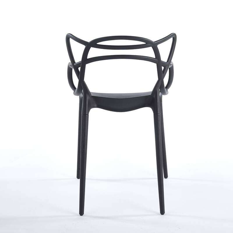 Plastic Dining Chairs Set of 4, Transparent Design Modern Kitchen Office