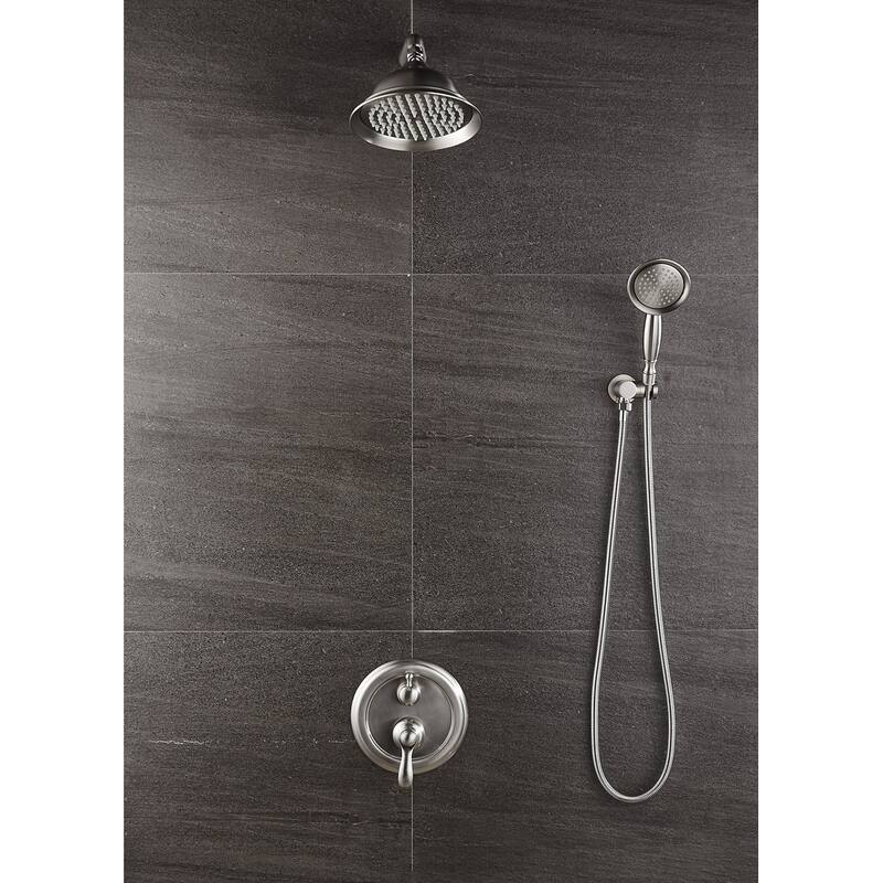 Shower Faucet System Combo Kit with Head in Bronze(Valve Included)