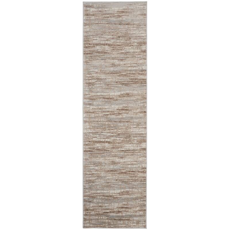 Power Loomed Abstract Modern Non Skid Stain Resistant Low Pile Area Rug - 90' X '27' X '0.25