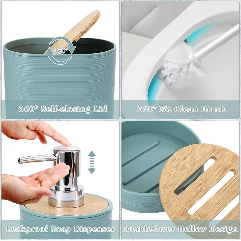 Bathroom Accessories Set with Trash Can - 1 x 1 x 1
