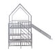preview thumbnail 11 of 24, Twin over Twin Metal Bunk Bed House Bed with Slide and Staircase