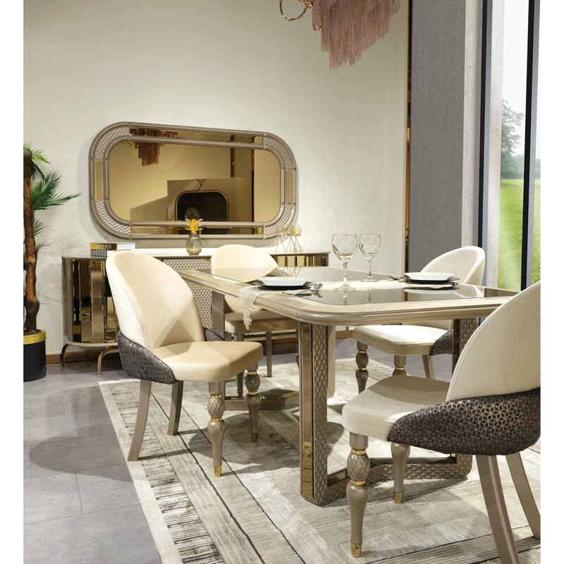 Madrid Modern Dining Room Table And 6 Dining Room Chairs Set