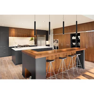 Eglo Tortoreto 23.75-inch Matte Black LED Single Tube Pendant