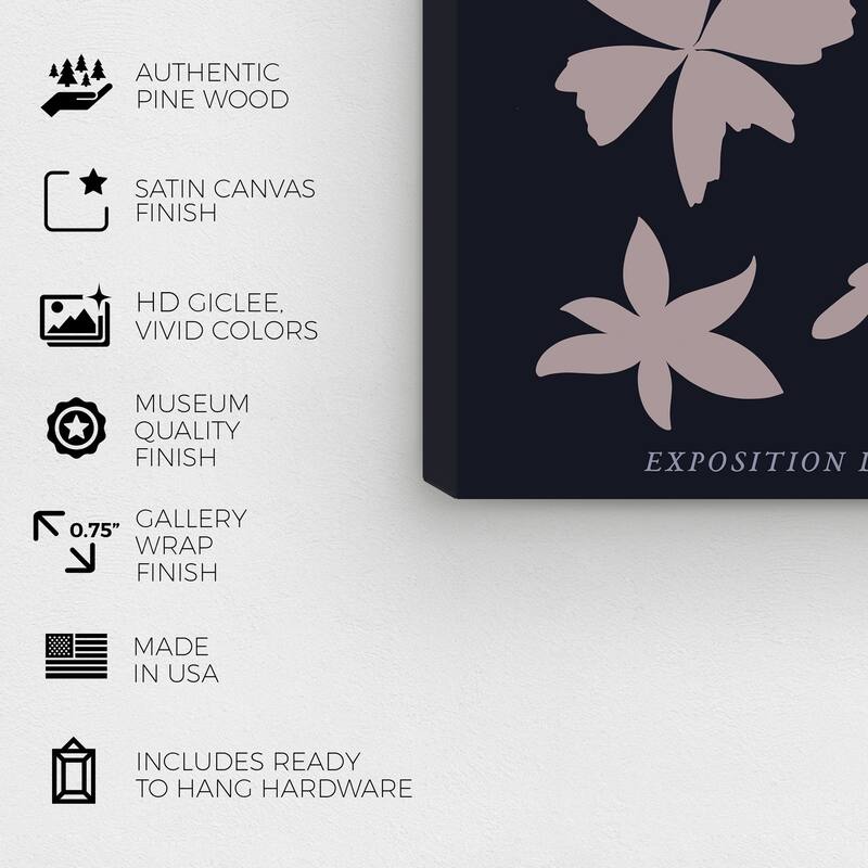 Wynwood Studio Canvas Floral and Botanical Noir Boheme Petals Black and Modern & Contemporary Wall Art Canvas Print