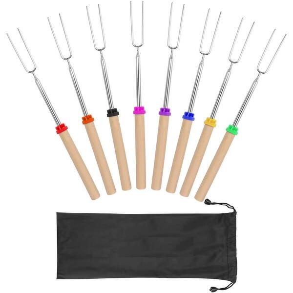 slide 2 of 5, Cheer Collection 8 Piece Marshmallow Roasting Stick Set with Bag