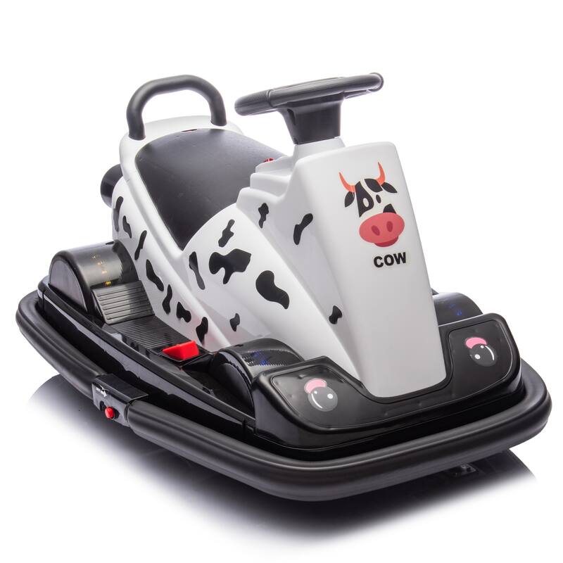 360° Rotating Bumper Car for Kids with LED Wheels and Dual Motors