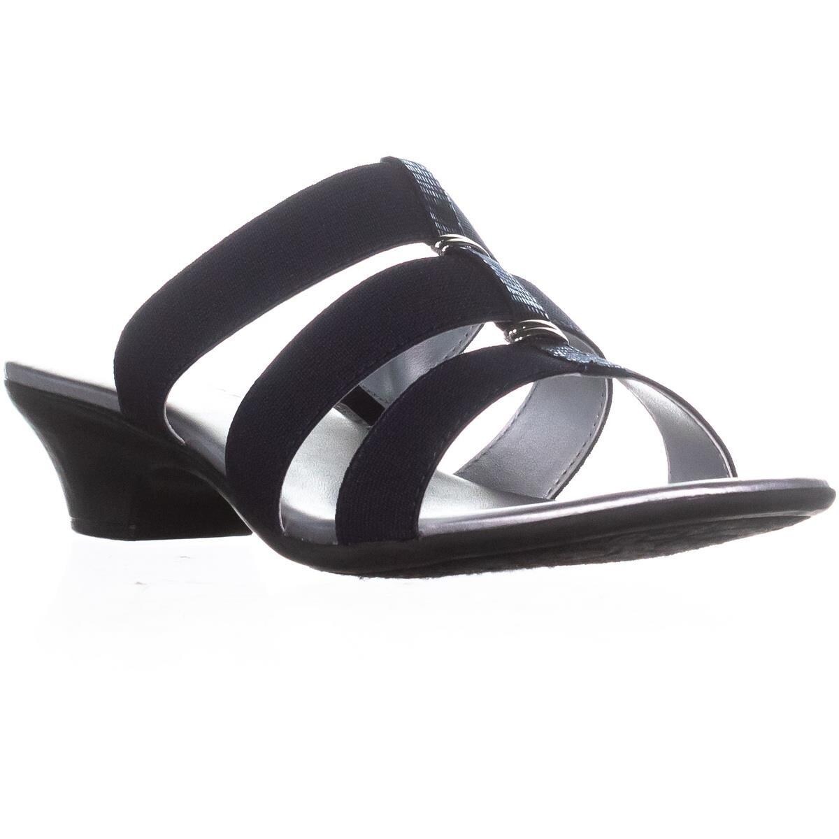 Shop Ks35 Erinn Low Heel Casual Sandals Navy Overstock 22353479