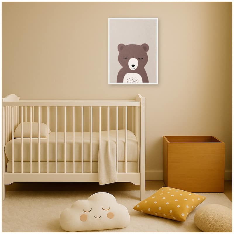 Kate and Laurel Bear by July Art Prints Framed Canvas Wall Art Print