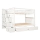 preview thumbnail 15 of 19, Heavy Duty Wood Bunk Bed Full Over Full Superior Quality Bunk Bed 2 Drawers and Storage Stairs and Side Shelves - Grey