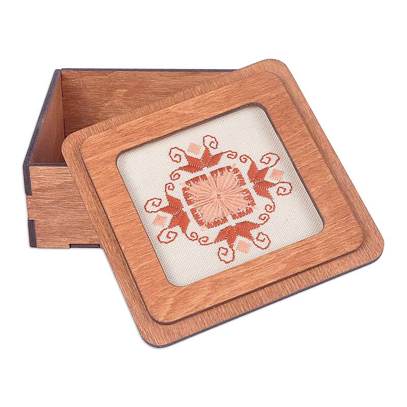 Novica Handmade Hibiscus Splendor Wood Jewelry Box