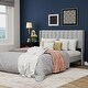 preview thumbnail 3 of 88, AUFANK Upholstered Platform Bed Frame with Headboard Wooden Slats Support Grey - Queen