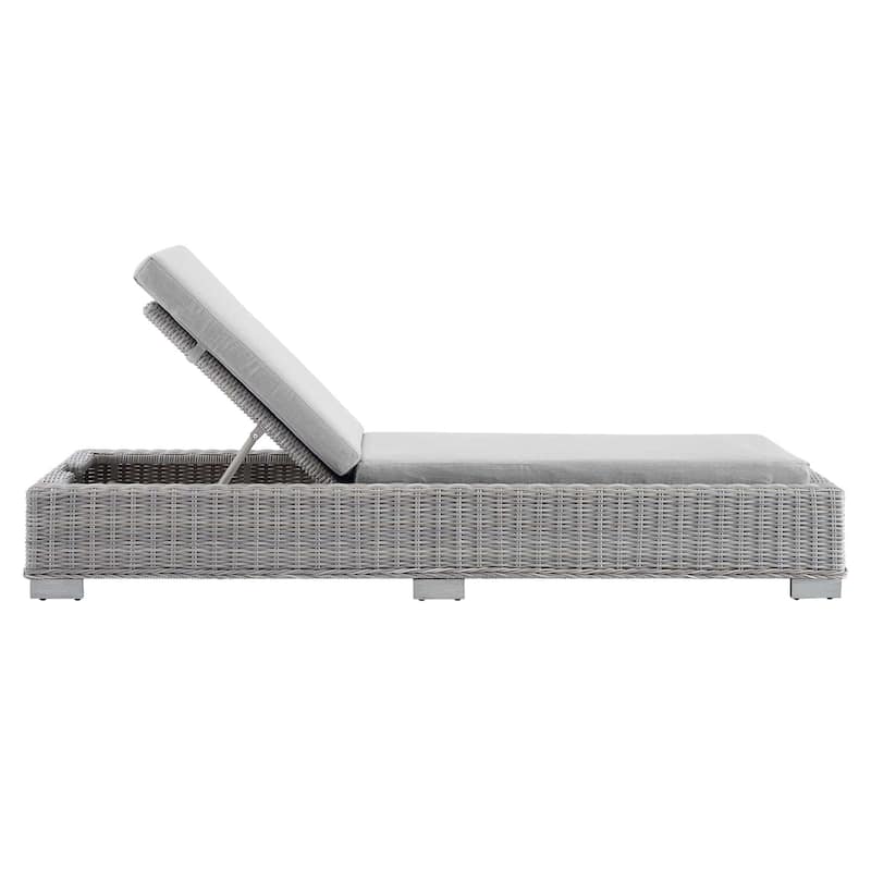 Conway Sunbrella Outdoor Patio Wicker Rattan Chaise Lounge