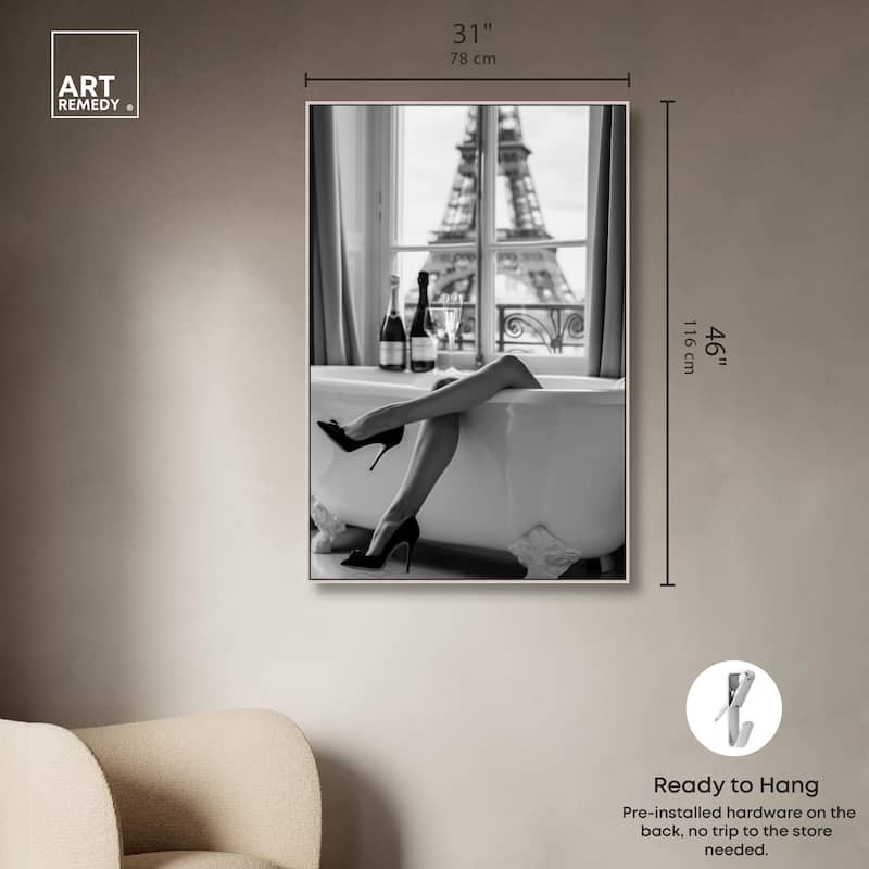 Bathtub Sit Back Glam Canvas by Art Remedy