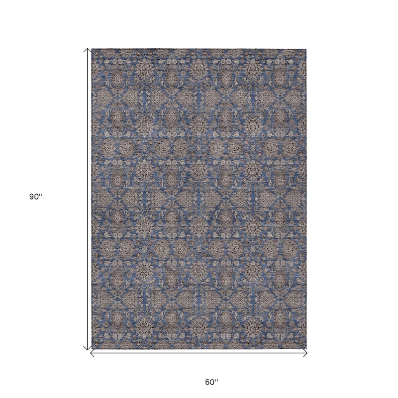 HomeRoots Floral Transitional Rectangle Outdoor Rug