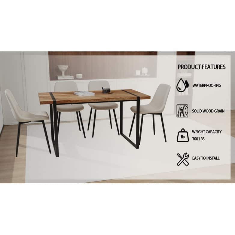 MDF black wooden dining table and modern dining chair set of 4 pieces, medieval wooden kitchen dining table set