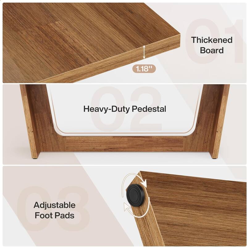 Executive Desk with MDF Construction Spacious Workstation for Home Office and Study