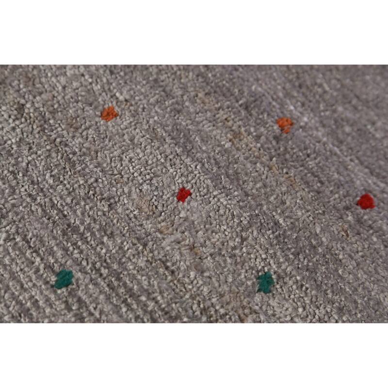 Hand Knotted Oriental 100% Wool Carpet Tribal Tribal Greys & Charcoal Gabbeh Area Rug - 11' 4'' X 8' 10''