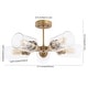 preview thumbnail 5 of 4, Jaynie 21.5" 5-Light Farmhouse Industrial Iron Cylinder LED Semi Flush Mount, Brass Gold/Clear by JONATHAN Y