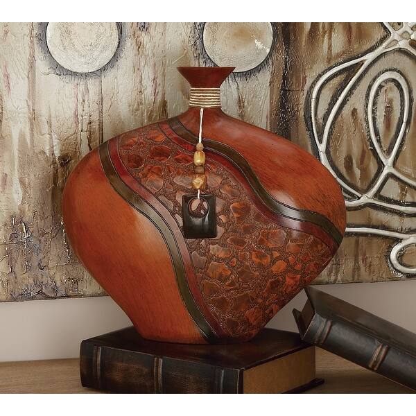 Brown Polystone Eclectic Vase 14 x 15 x 3 Bed Bath & Beyond 22727365