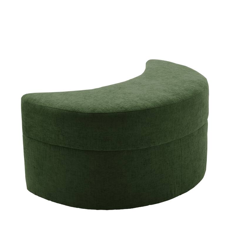 Oversized Upholstered Swivel Barrel Chairs with Storage Ottoman