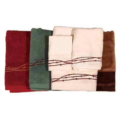 Paseo Road by HiEnd Accents Embroidered Barbwire Towel Set, 3PC