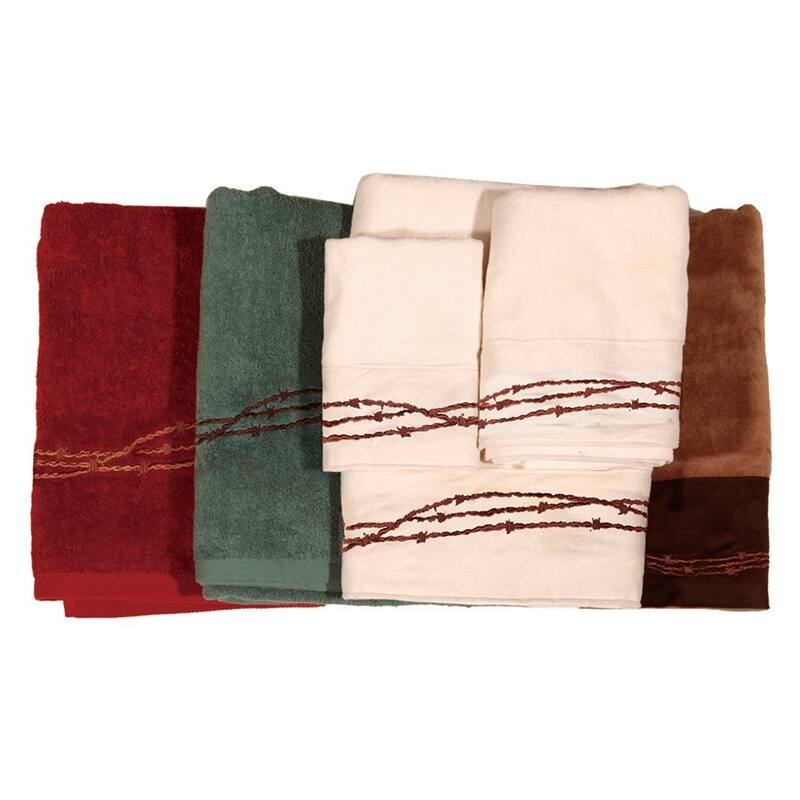 Paseo Road by HiEnd Accents Embroidered Barbwire Towel Set, 3PC - Cream