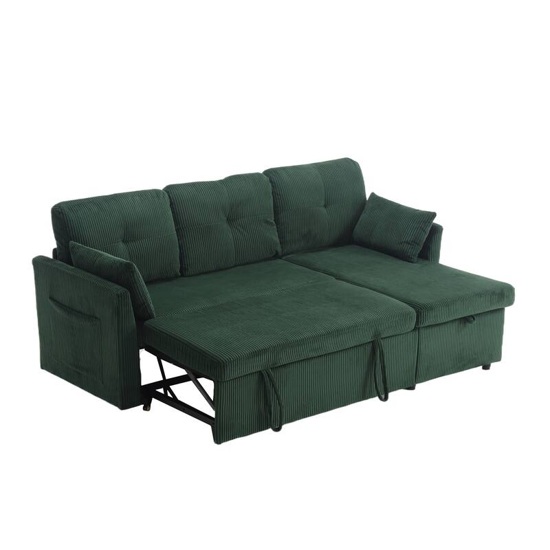 L-shaped multi-functional reversible storage Velvet combination sofa