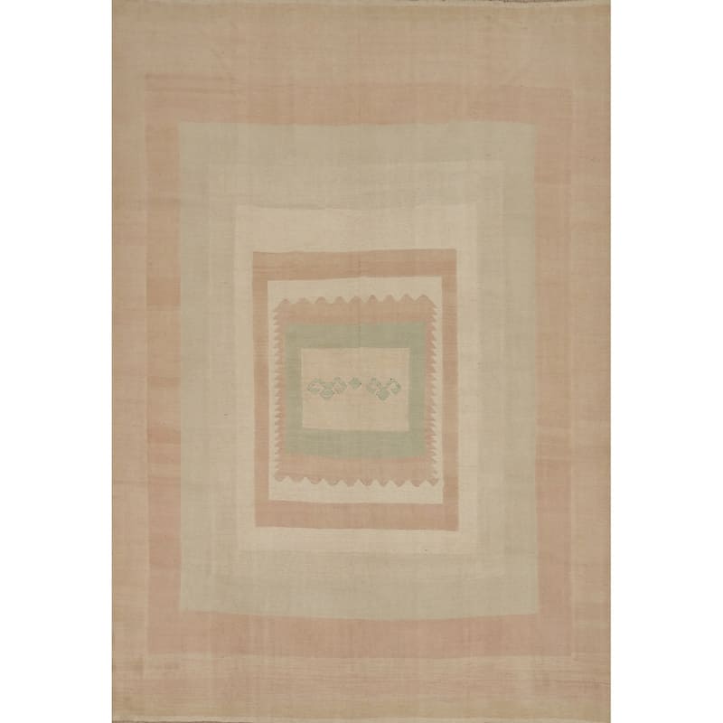 Hand Woven Oriental 100% Wool Carpet Southwestern Tribal Multi-Colored Kilim Area Rug - 11' 6'' X 9' 4''