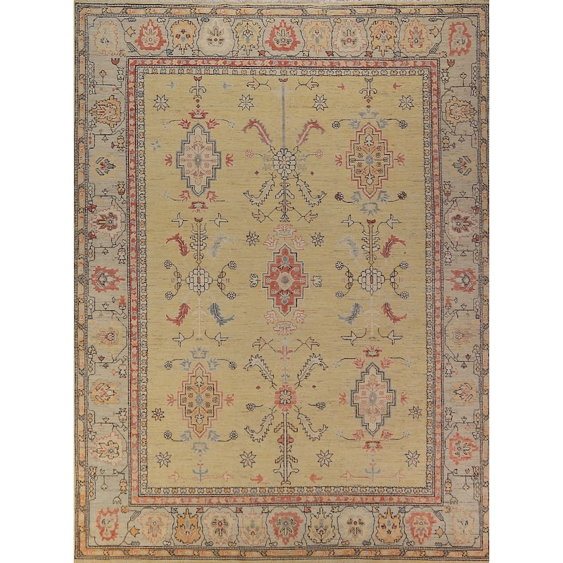 Vegetable Dye Heriz Serapi Rug Oriental Hand-Knotted Wool Carpet - 9'2"x 12'0"