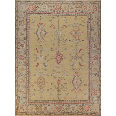 Vegetable Dye Heriz Serapi Rug Oriental Hand-Knotted Wool Carpet - 9'2"x 12'0"