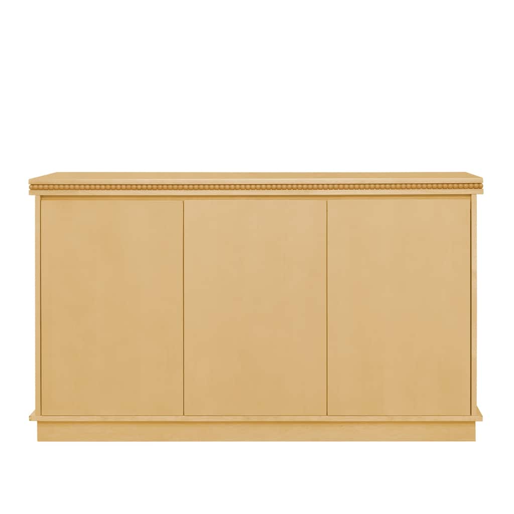 Classic Wooden Sideboard with Beaded Trim - Elegant Storage Cabinet for Dining or Living Room