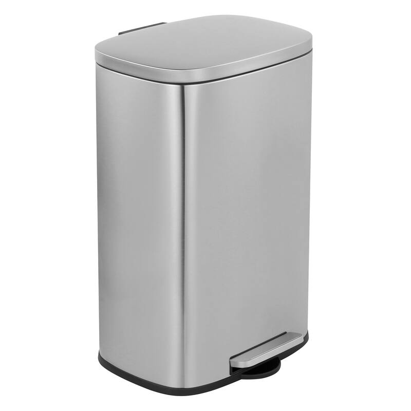 Innovaze 13 Gal./50 Liter Oval Shape Stainless Steel Step-on Trash Can for Kitchen - 13 Gallon