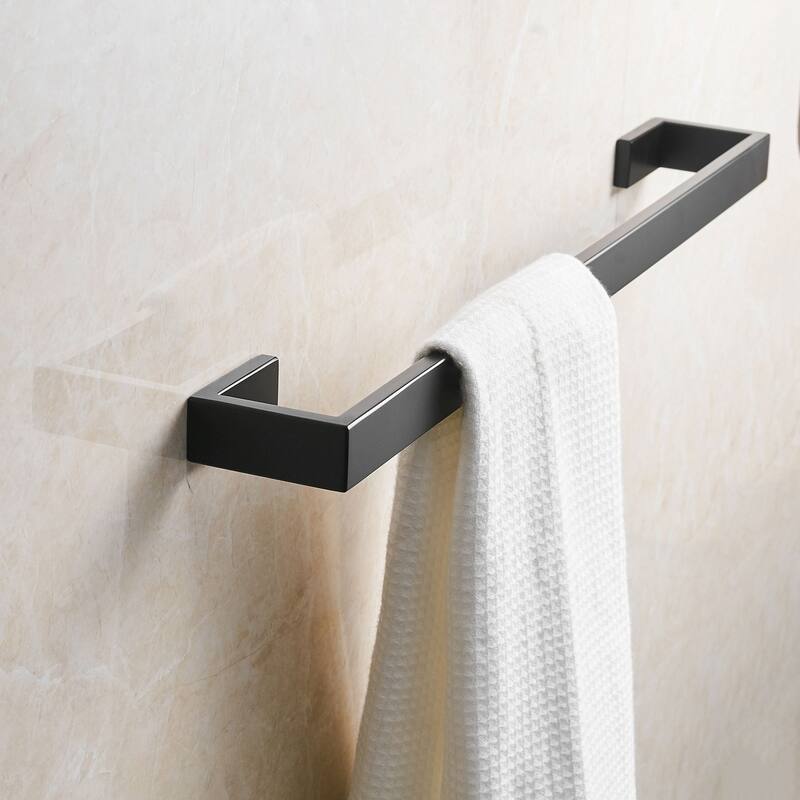 Bathroom Wall Mount Towel Bar in Matte Black - 24.4 inch×2.79 inch