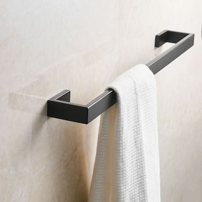 Bathroom Wall Mount Towel Bar in Matte Black - 24.4 inch×2.79 inch