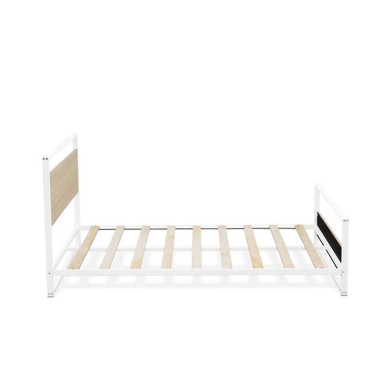 Platform Bed Frame with Metal Legs - Modern Wood Bed