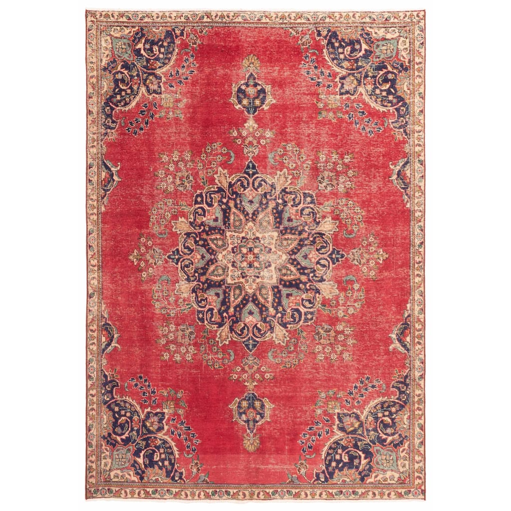 ECARPETGALLERY Hand-knotted Antalya Vintage Red Wool Rug - 6'5 x 9'2